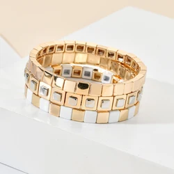 Gold Color Bracelet Women Bangle Men Bracelet Summer Beach Jewelry Pulseiras Mujer Bijoux Handmade DIY Friends Enamel pulseiras