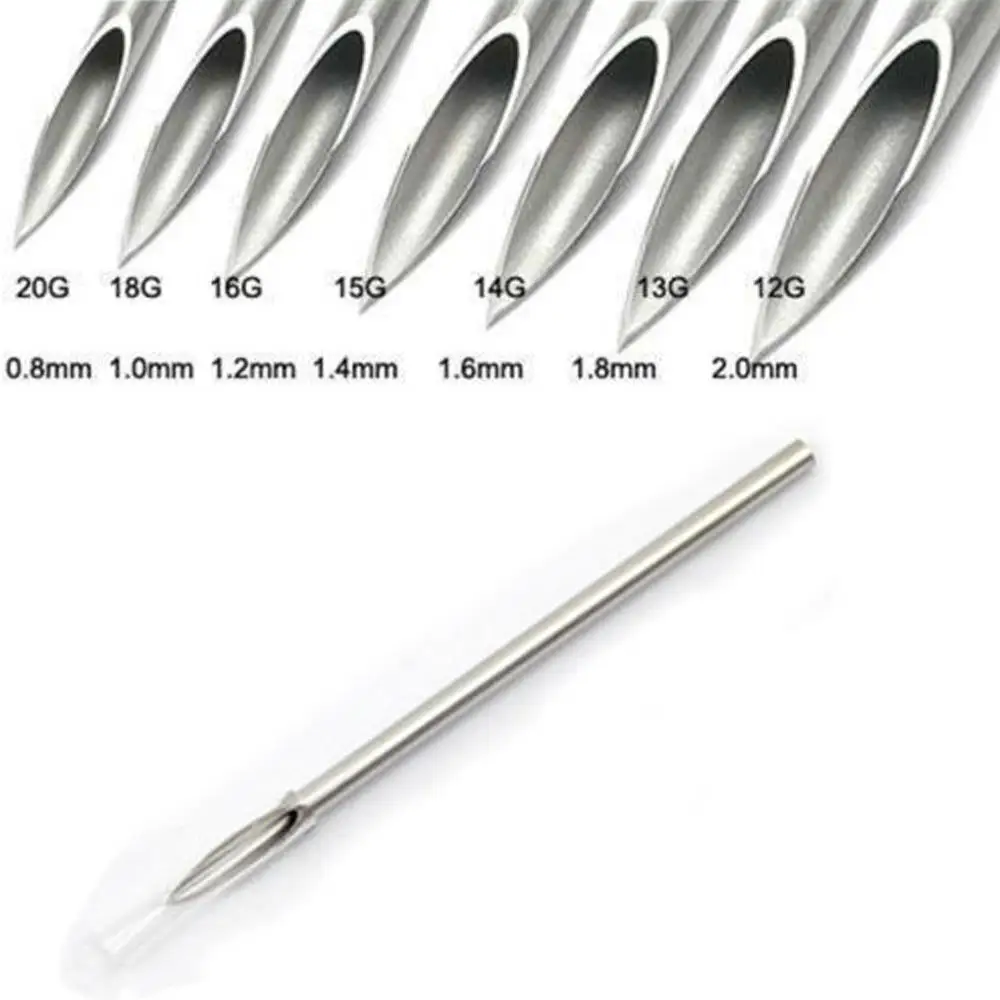 10/50 Stück Chirurgischer Stahl Körperpiercingnadeln Set Einweg Sterilisierte Piercingnadeln für Tattoo, Ohr, Nase, Brustwarzenpiercing – Detail 2