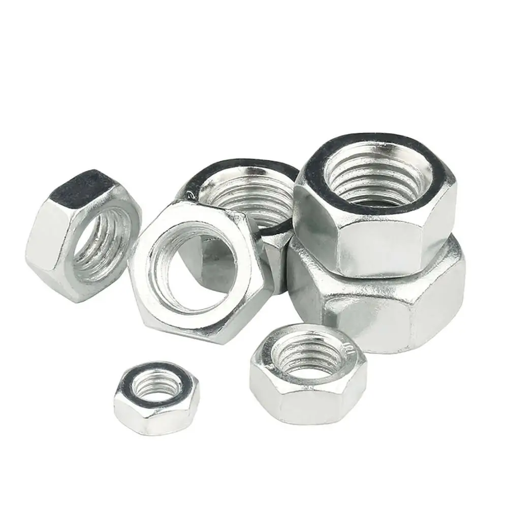 M5 M6 M8 M10 Left Hand Thread Hex Nut Metric Zinc Plated Carbon Steel Reverse Thread Hex Hexagon Nuts Left Tooth Nuts