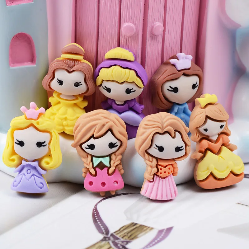 Resin Cartoon Princess Diy Material Slime Filler Accessories Clay Charms Playdough Tools Learning Toys for Children Unisex Model