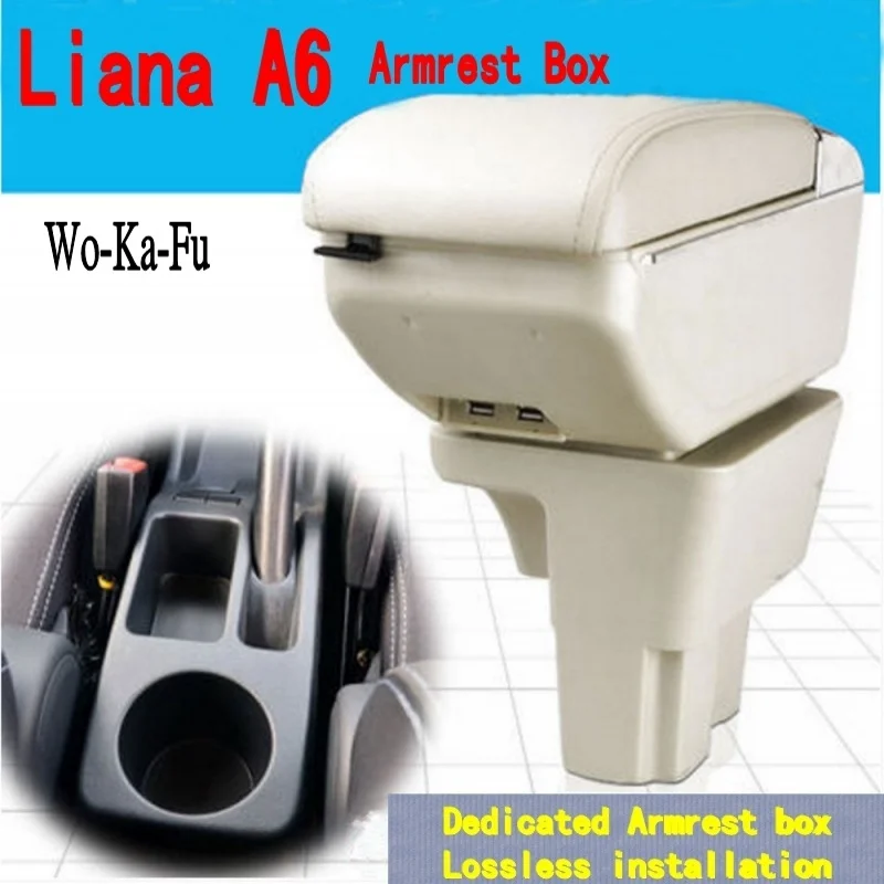 For Suzuki Liana A6 Aerio Armrest Box Arm Elbow Rest Center Console Storage with Phone Charging USB Interface Cup Holder