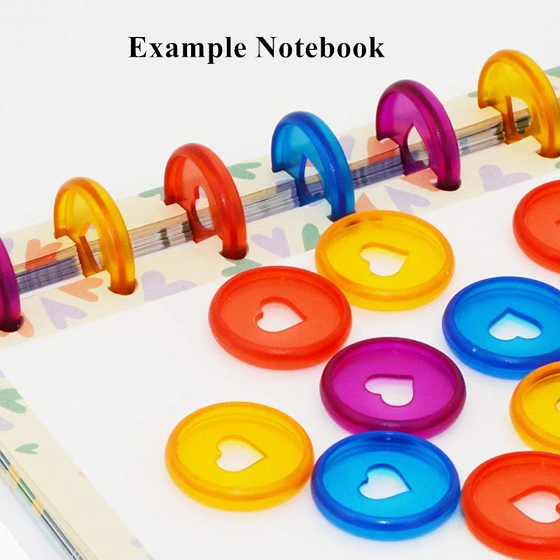 60 Pcs 24mm Plastic Book Binding Discs, Discbound Expansion Discs, Heart Binder Rings Mushroom Hole for DIY Notebooks