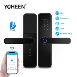 FREECAN Wifi Electronic Smart Door Lock With TTLock App,Security Biometric Fingerprint Intelligent Lock With Passcode RFID Alexa