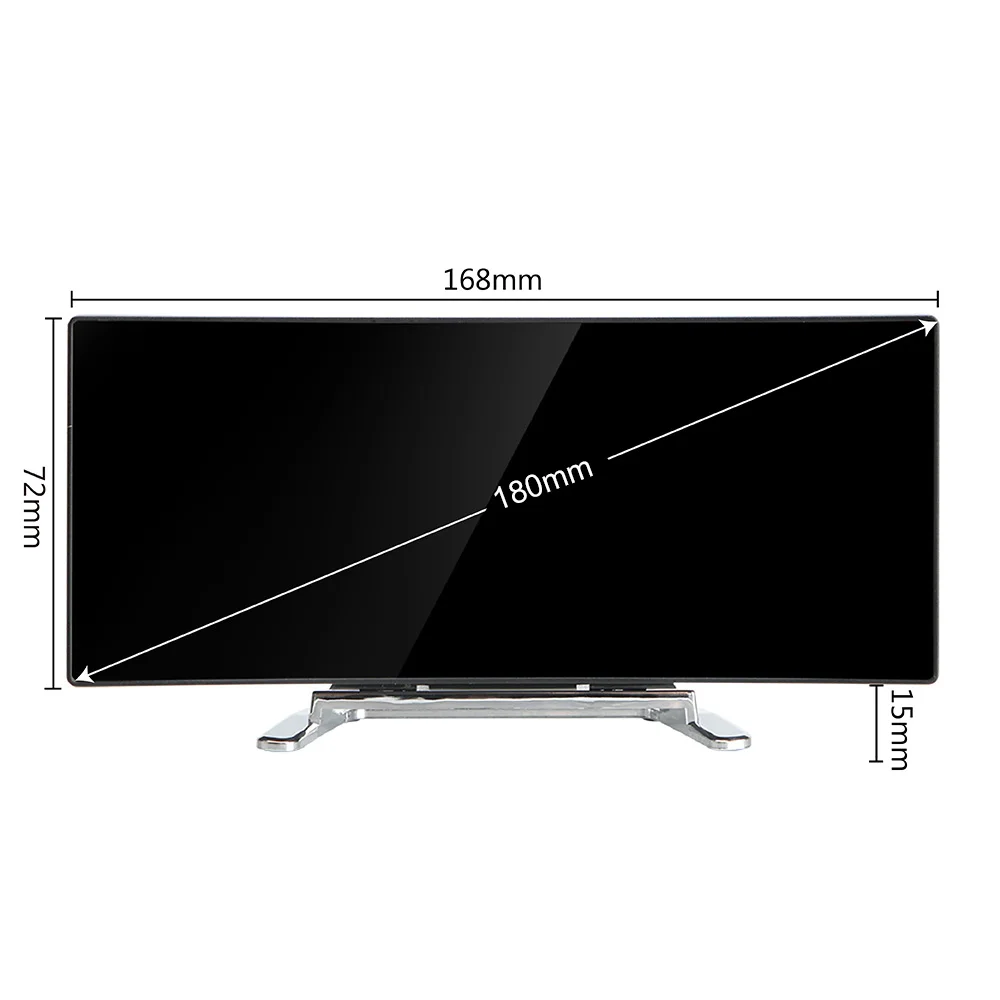 7 Inch For Kids Bedroom Curved Dimmable Mirror Clock LED Screen Digital Alarm Clock Home Decors Large Number Table Clock