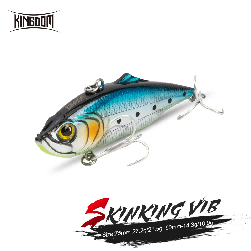 Kingdom VIB Fishing Lures Sinking Artificial Bait Good Action Wobblers Lure 60mm 75mm Fishing Swim Hard Baits for Ice Fishing