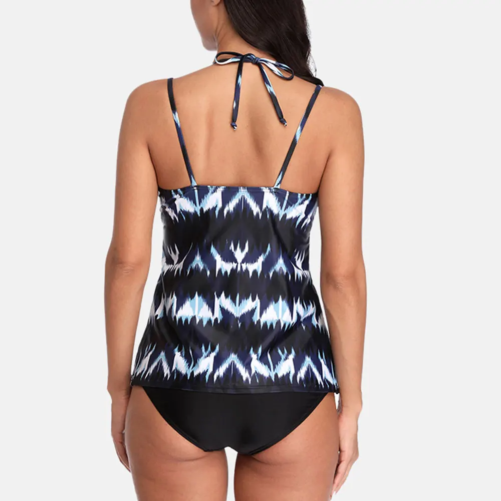 Charmo Swimwear Tankini Set Women Swimsuit Vintage Tied Bikini Bathing Suit Beach Wear