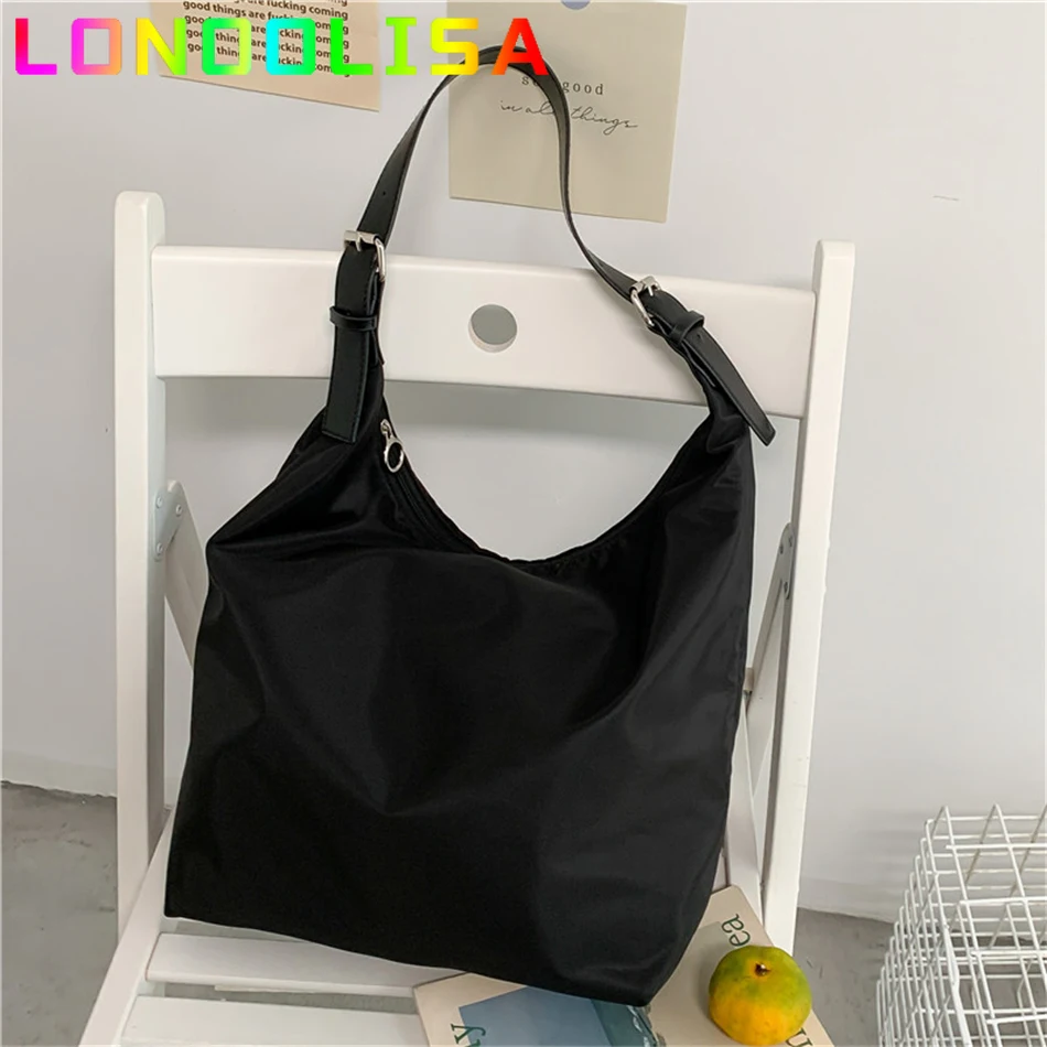 

Ladies Nylon Shoulder Bag INS Women Large Capacity Shopper Tote Handbag Casual Korean Female Shopping Messenger Neutral Sac