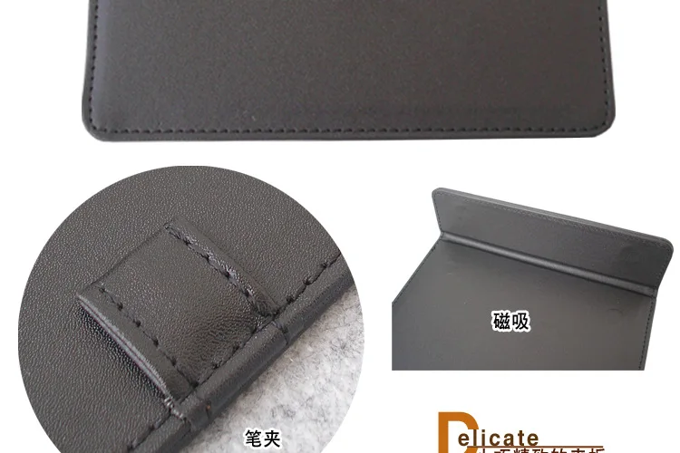 A5 Paper File Folder PU Leather Document Clipboard for Meeting Report Magnetic Drawing & Writing Pad Menu Clip Board