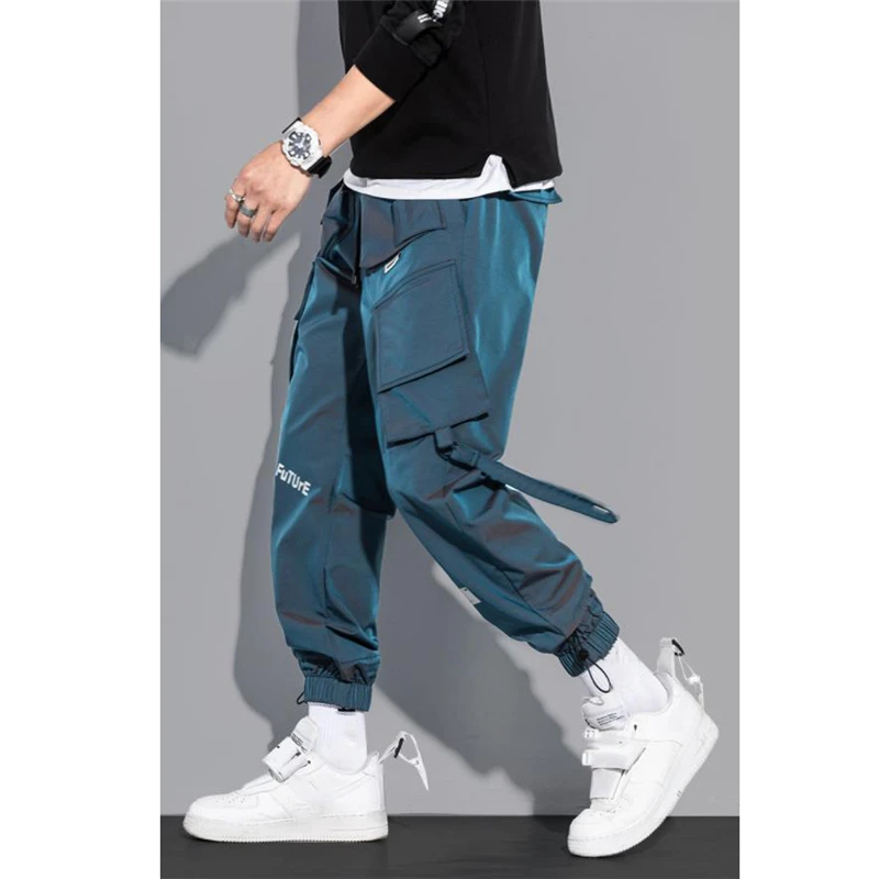 Men\'s Cargo Pants Fashion Hip Hop Multi-pocket Trousers Trendy Streetwear Solid Sweatpants Pantalones Casuales Para Hombre