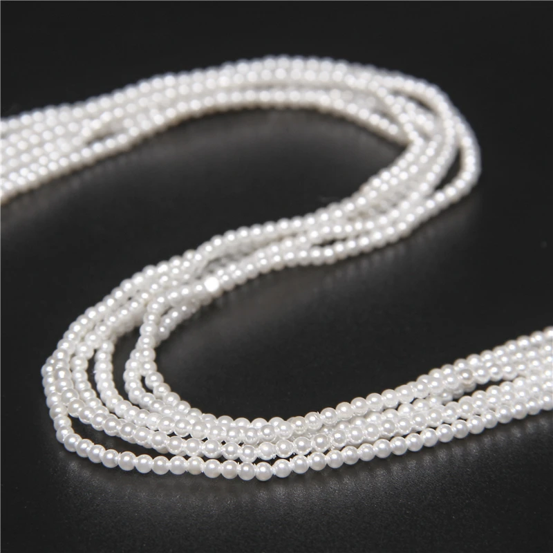 Wholesale 2mm/2.5mm Small Shell Beads Round White Imitation Seed Pearl Bead For Jewelry Making DIY Bracelet Necklace Rings 14"