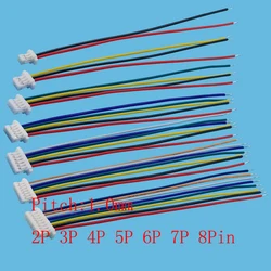 10Pcs JST SH1.0 Pitch 1.0mm 2P 3P 4P 5P 6P 7P 8 Pin Single Female Jack Plug Electronic Wire Cable Connector Length 10cm 28AWG