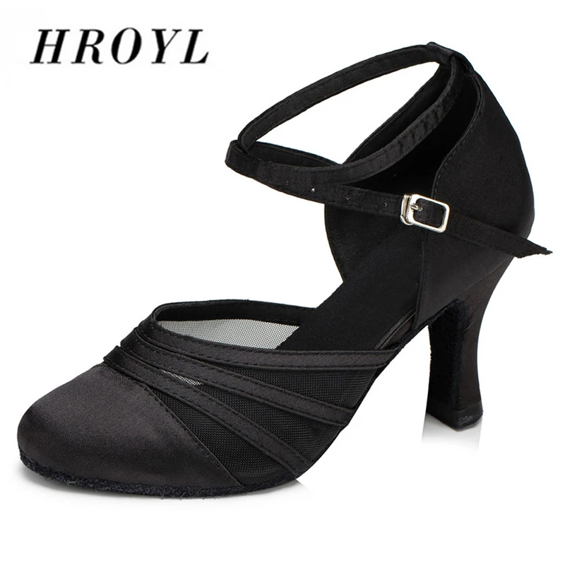 HROYL Women Latin Dance Shoes For Girls Ladies Indoor Ballroom Tango Dancing Shoes 10/8.5/7.5/6/5CM Heels Wholesaler