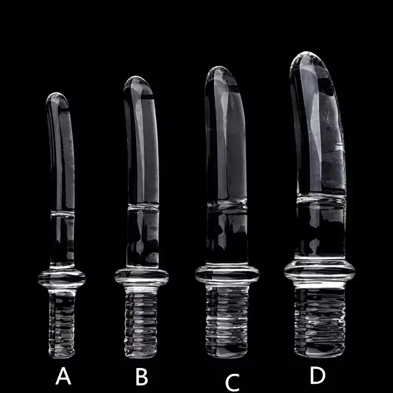 Sword Shape Pyrex Glass Dildo Artificial Dick Male Penis Anal Butt Plug Adult Masturbator Tube Sex Toys Women BDSM Glass Dildo