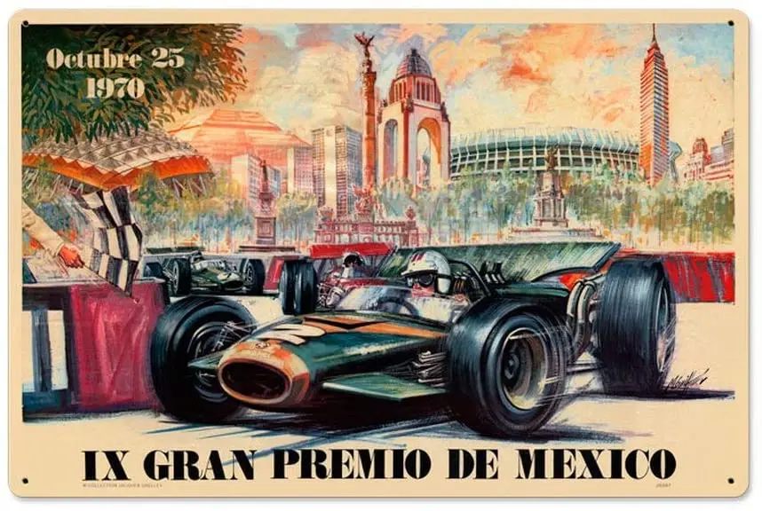 Losea Мексика 1970 Grand Prix уникальный металлический настенный Декор для дома, бара, столовой, паба, 16x12 дюймов, Забавный кухонный декор, уникальный