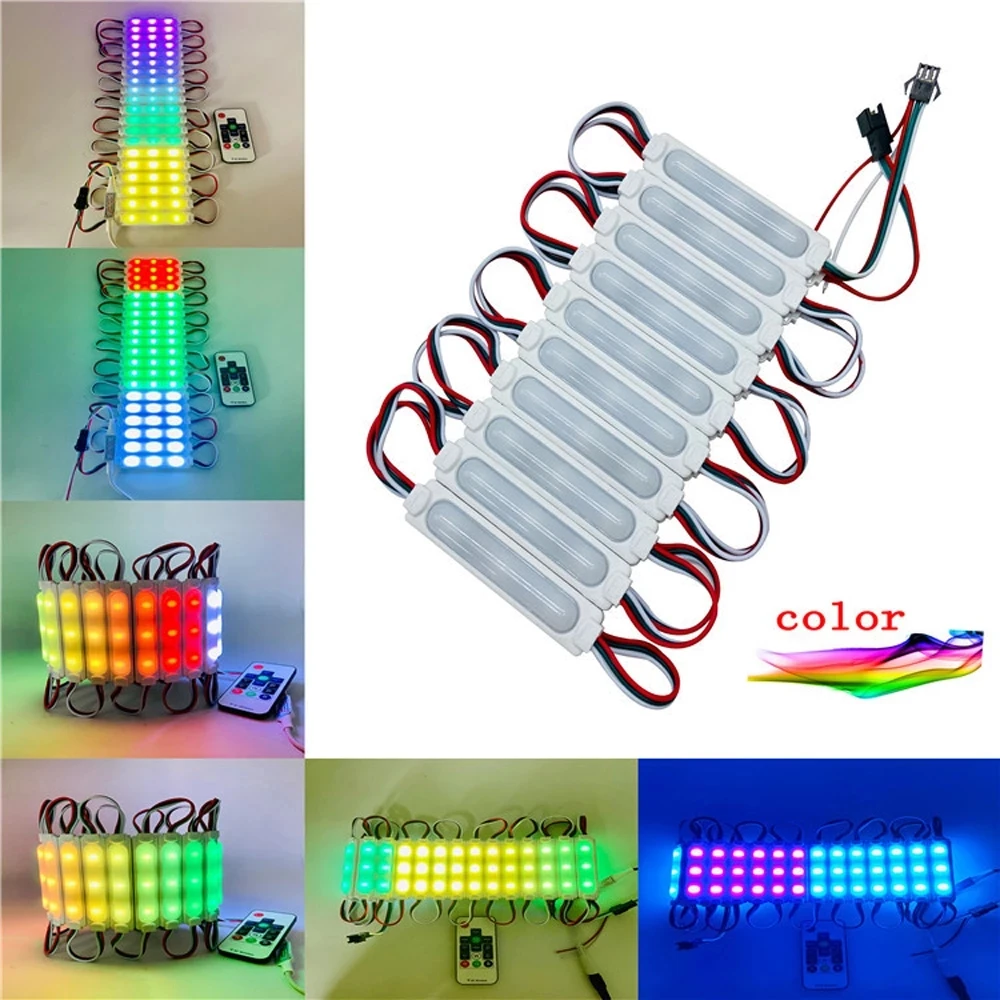 20Pcs Led Module 5050 Rgb Droom Kleur WS2811 Full Color Injectie 12V Waterdichte IP68 Symfonie Ic Full Color super Led Module