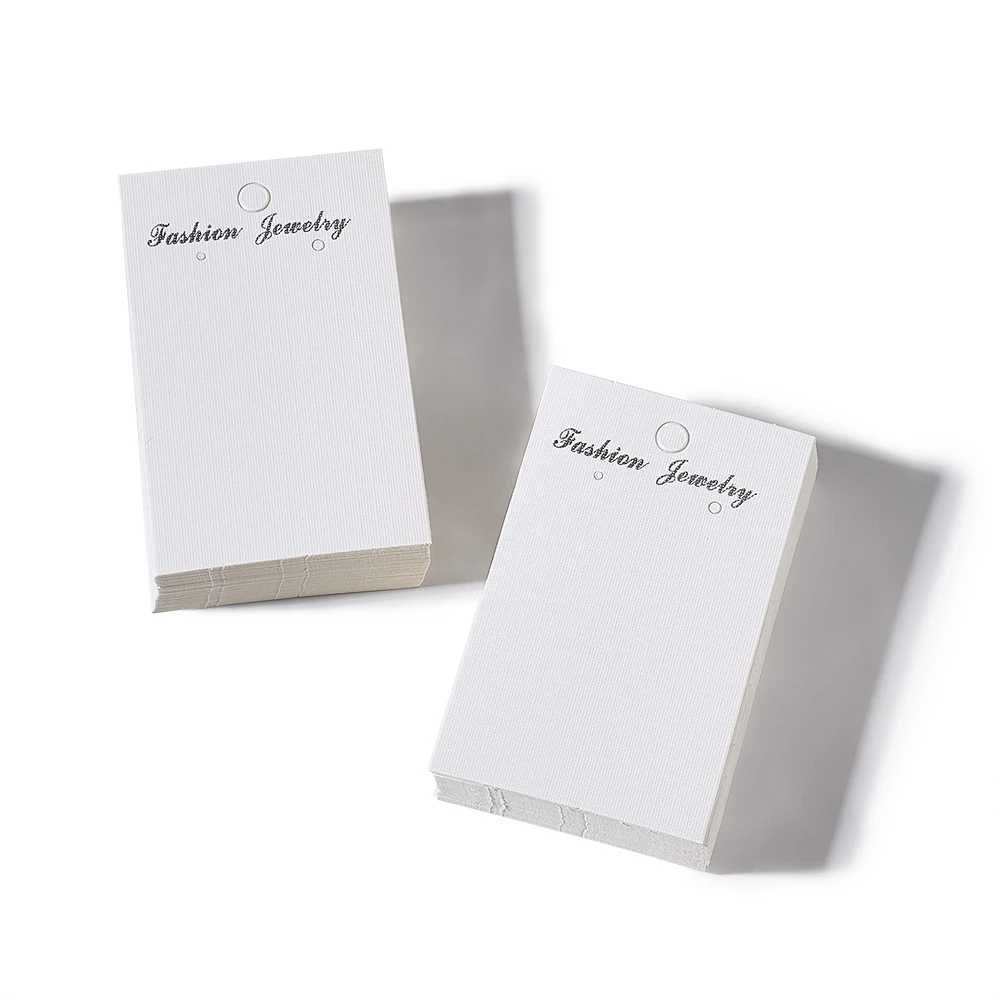 

100Pcs White Paper Earring Card with Three Holes Earring Hang Tag Jewelry Display Packing Card 80x50mm 90x50mm