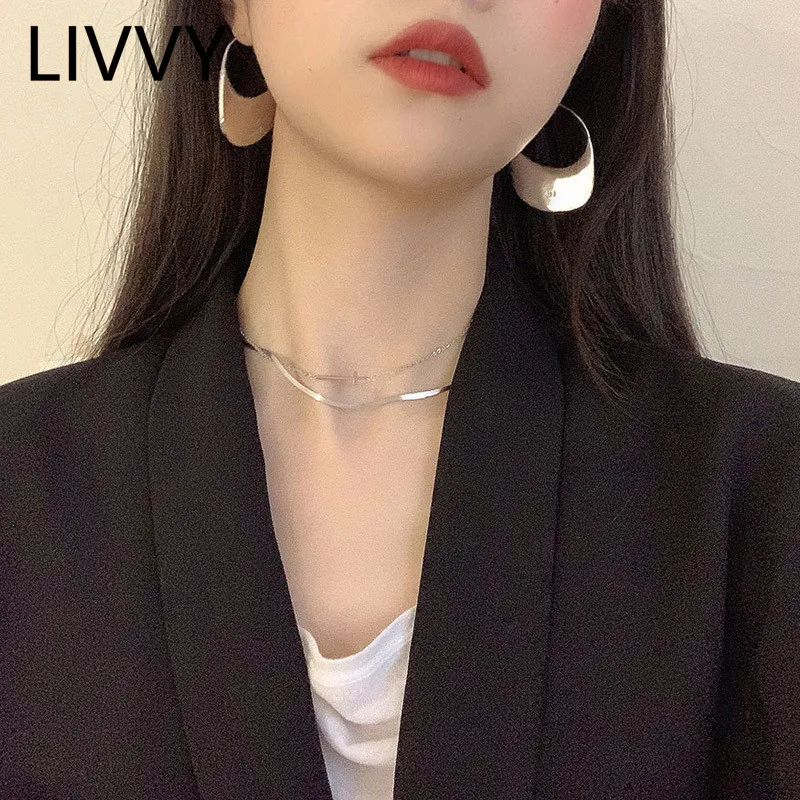 Livvy brincos de argola geométricos irregulares, cor prata, design retrô, alto sentido, estilo temperamento francês, joias charmosas