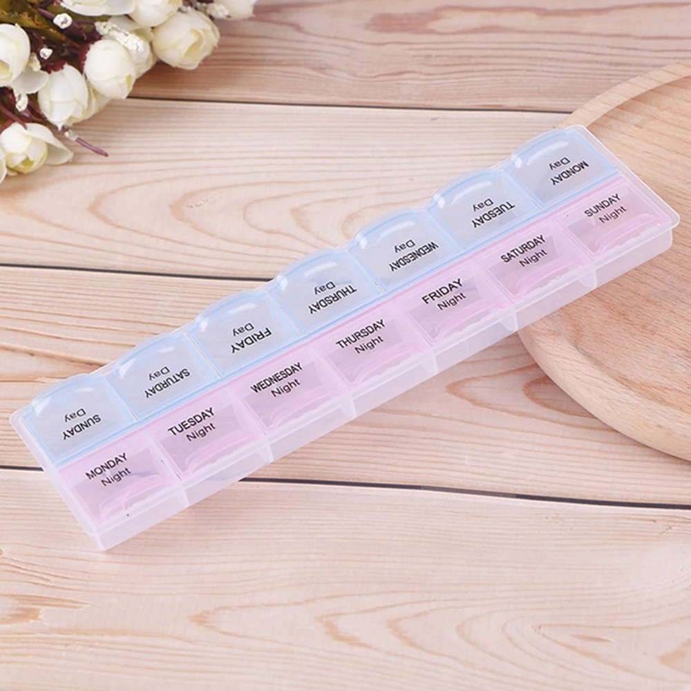 Plastic Medicine Box Detachable Pill case 7 days Weekly Tablet Organizer Drug Container insulin pillbox Pocket Splitters stash