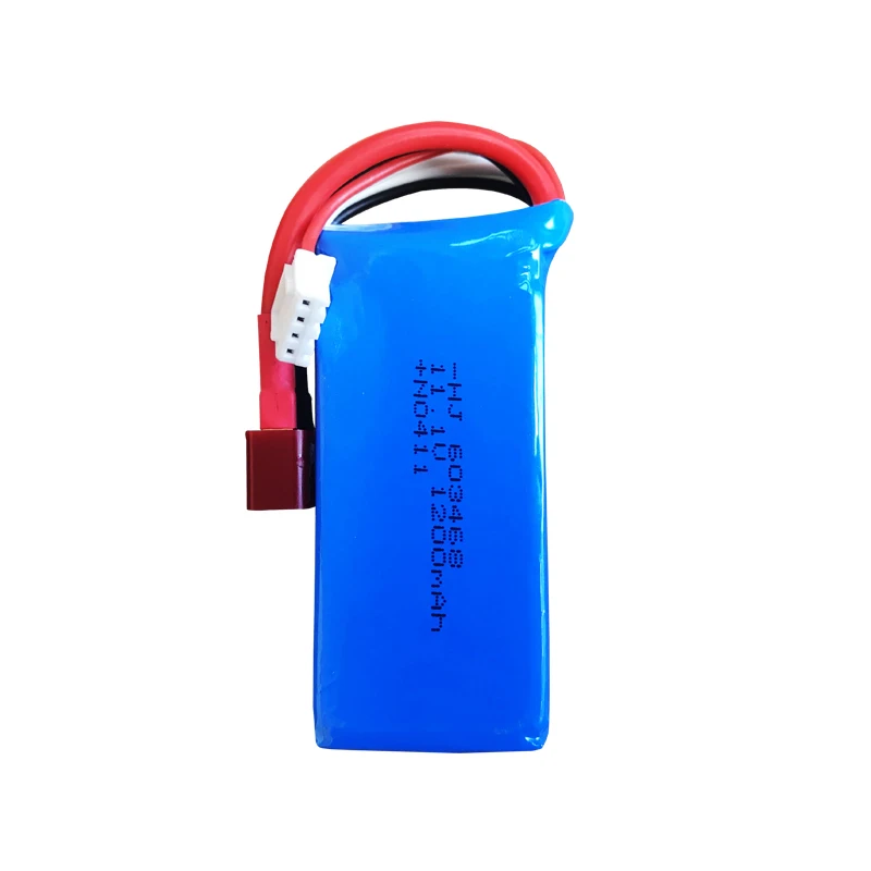 1-2-3 pezzi 11,1 V 1200 MAH 603468   batteria al litio con spina a T per barca da corsa WLtoys WL915 RC F1 ad alta velocità