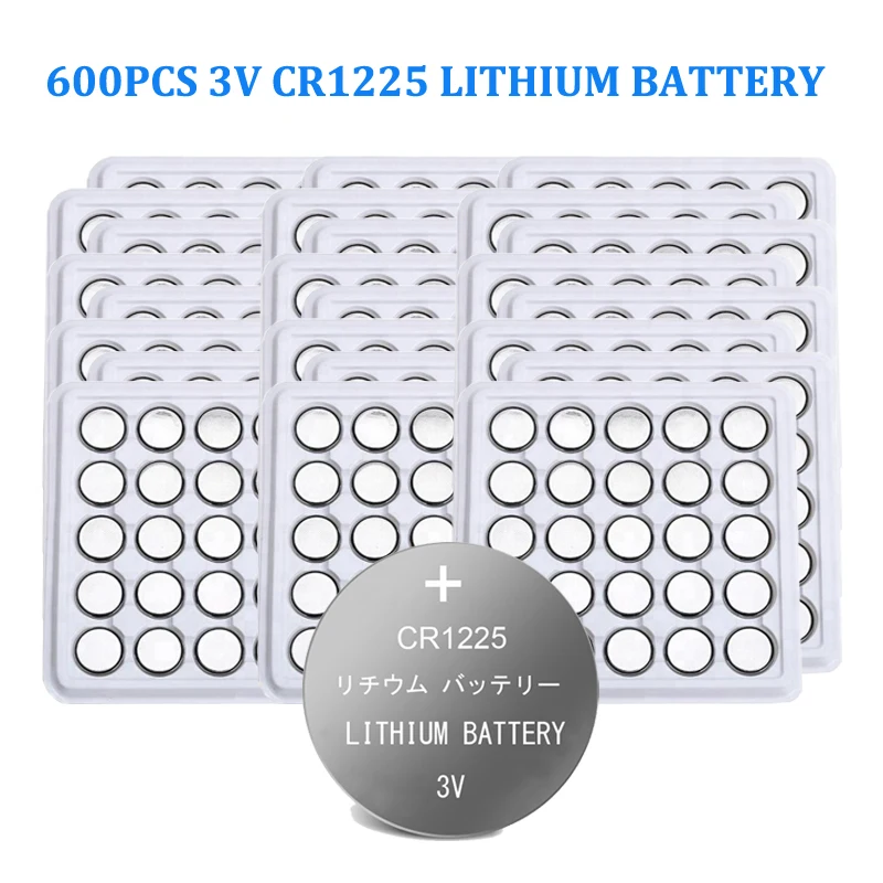 600pcs 3V CR1225 CR 1225 Coin Batteries LM1225 BR1225 ECR1225 KCR1225 For Electronic Instrument Remote Control Electronic Scale