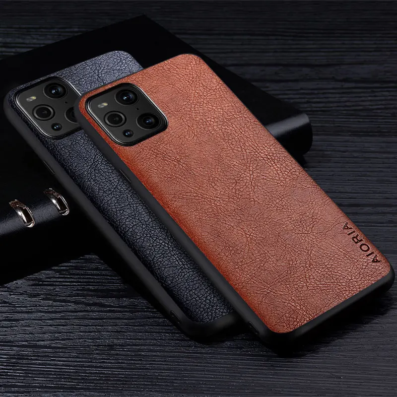 Leather Case For Oppo Find X3 Pro Luxury Business Style Retro Litchi Pattern Protective PU Back Cover for Oppo X3 Pro Phone Case