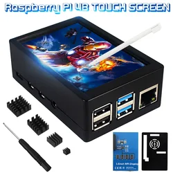 3.5 Inch Raspberry Pi Display 480*320 Lcd Touch Screen + Touch Pen + Abs Case + Koellichaam voor Raspberry Pi 4 Model B 3B / 3B +