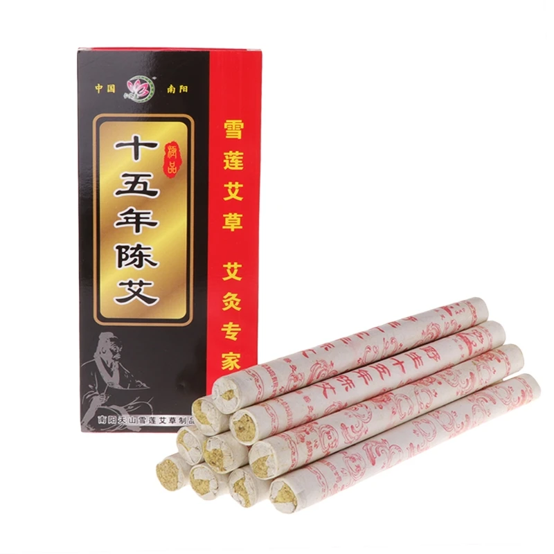 10Pcs 15 Years Aging Moxa Roll Stick Moxibustion Acupuncture Massage Therapy New U2JD