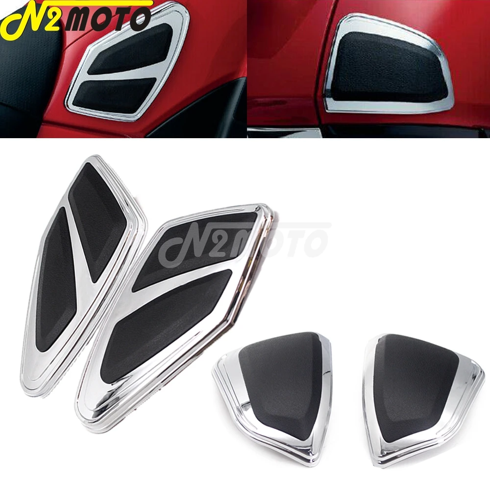 

Chrome Motorcycle Knee Panel Fairing Side Cover Pad Saddlebag Trim Cover Protector Decal For Honda Goldwing GL1800 FB6 2012-2017