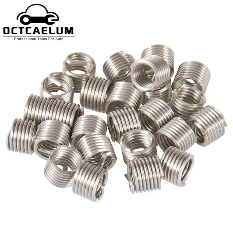 

M8 X 1.25 25PCS Stainless Steel Thread Repair Helical Coil Wire Inserts Set For Car Motorcycle Helicoil AT2059C1