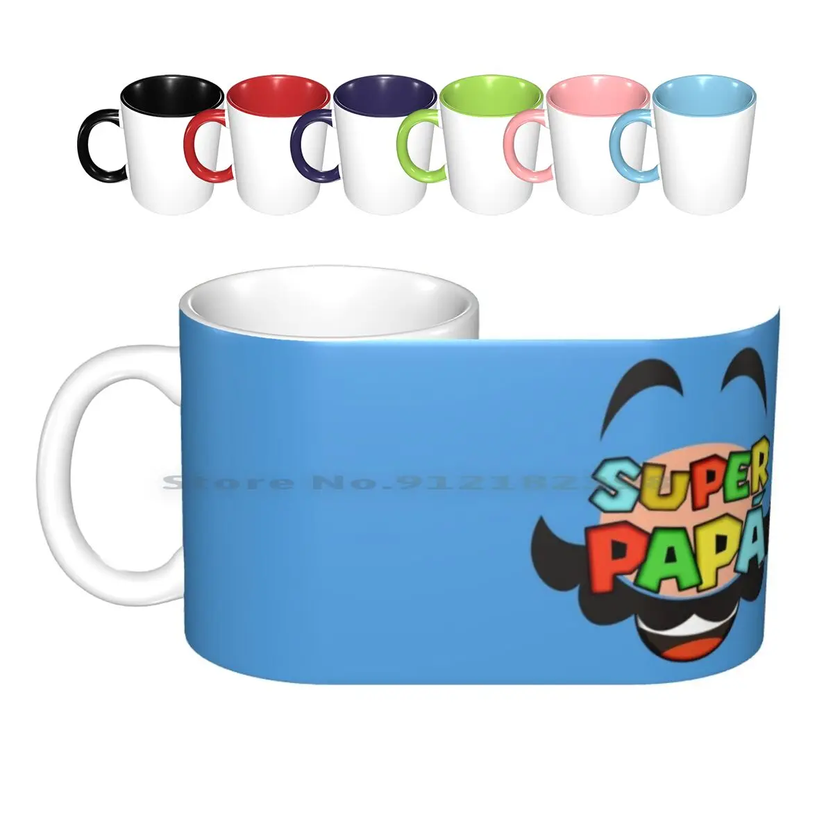 Super Papá Ceramic Mugs Coffee Cups Milk Tea Mug Dad Father Holiday Celebrate Baby Strong True Happiness Bros Bros Super Super