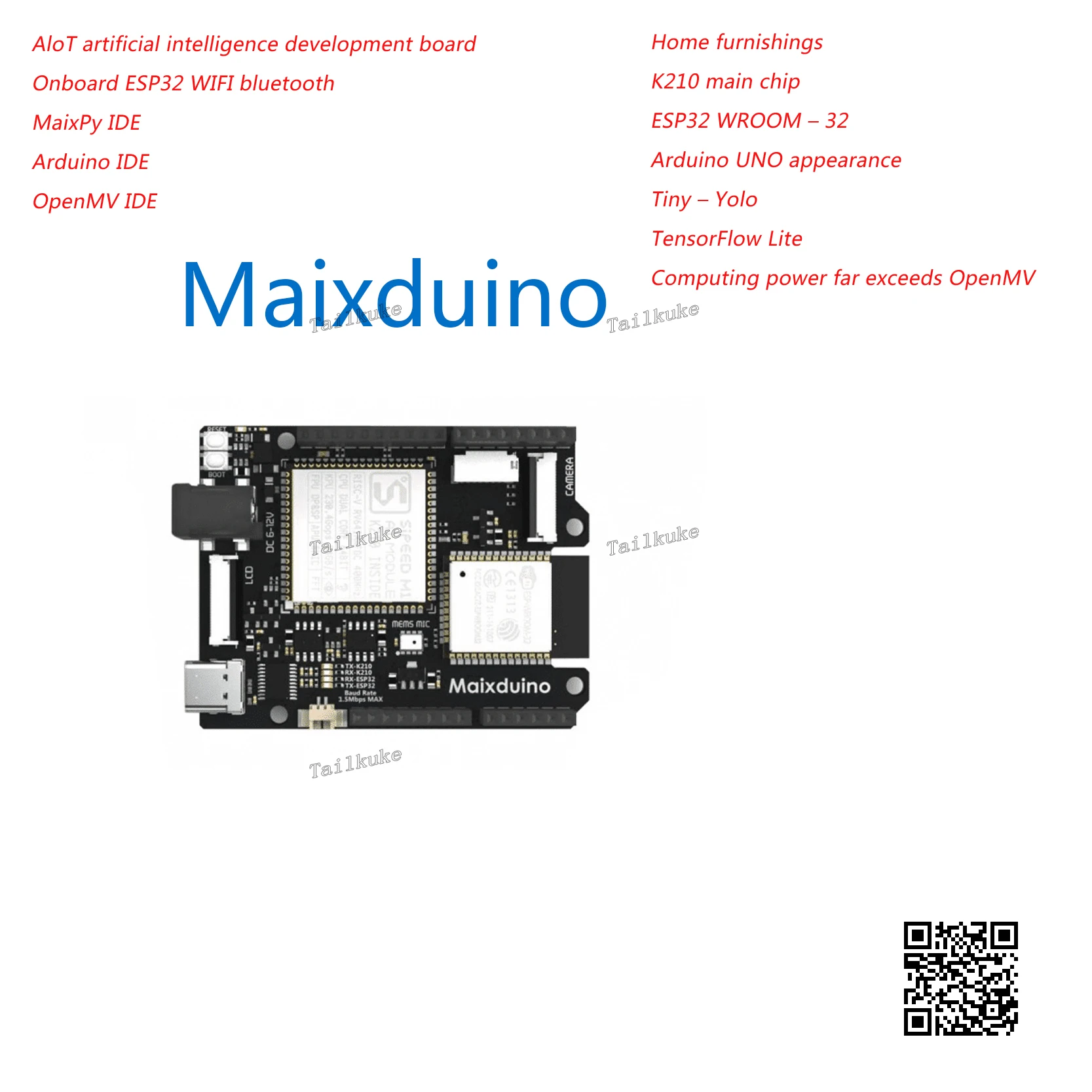 Maixduino AI Artificial Intelligence K210 Development Board RISC-V AI LOT ESP32 Sipeed