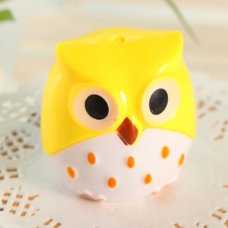 Sacapuntas de doble agujero con forma de búho para estudiantes, papelería creativa de caricaturas