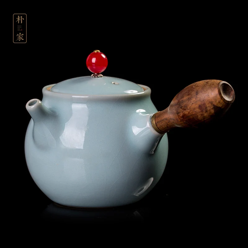 |Katyn carrying your kiln kiln side pot of ceramic teapot large single pot of open sky cyan household teapot kunfu tea