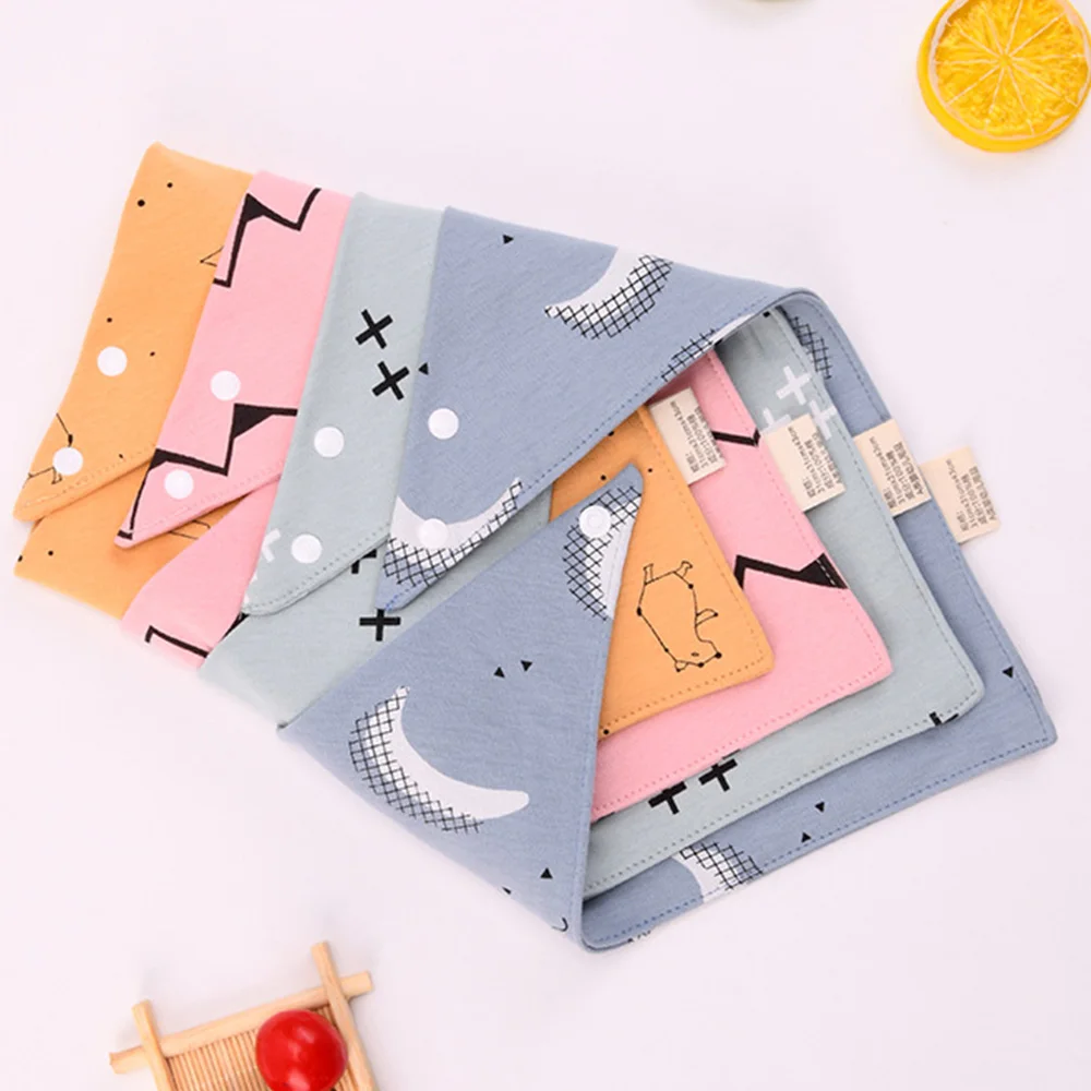 Halilo Cotton Baby Bandana Bibs Cartoon Triangle Newborn Accessories Unisex Infant Boy Girl Feeding Burp Cloths Saliva Towel