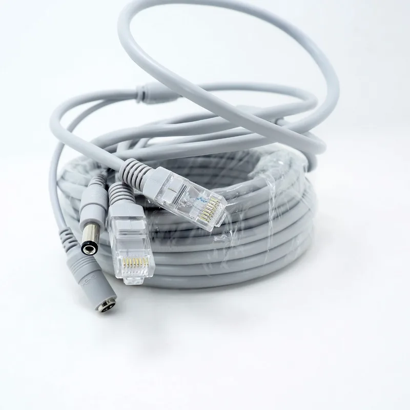 NC-10M 10 Buah/Lot 10M/33ft Cat5E Jaringan Ethernet LAN Video /DC 12V Kabel Ekstensi Daya untuk Kamera IP CCTV