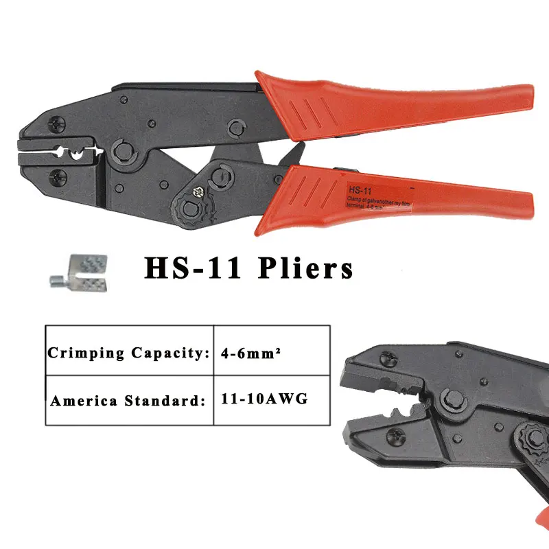 Crimping pliers HS-40J 10 jaw for plug/tube/insulation/non insulating/crimping cap/coaxial cable terminals kit 230mm clamp tools