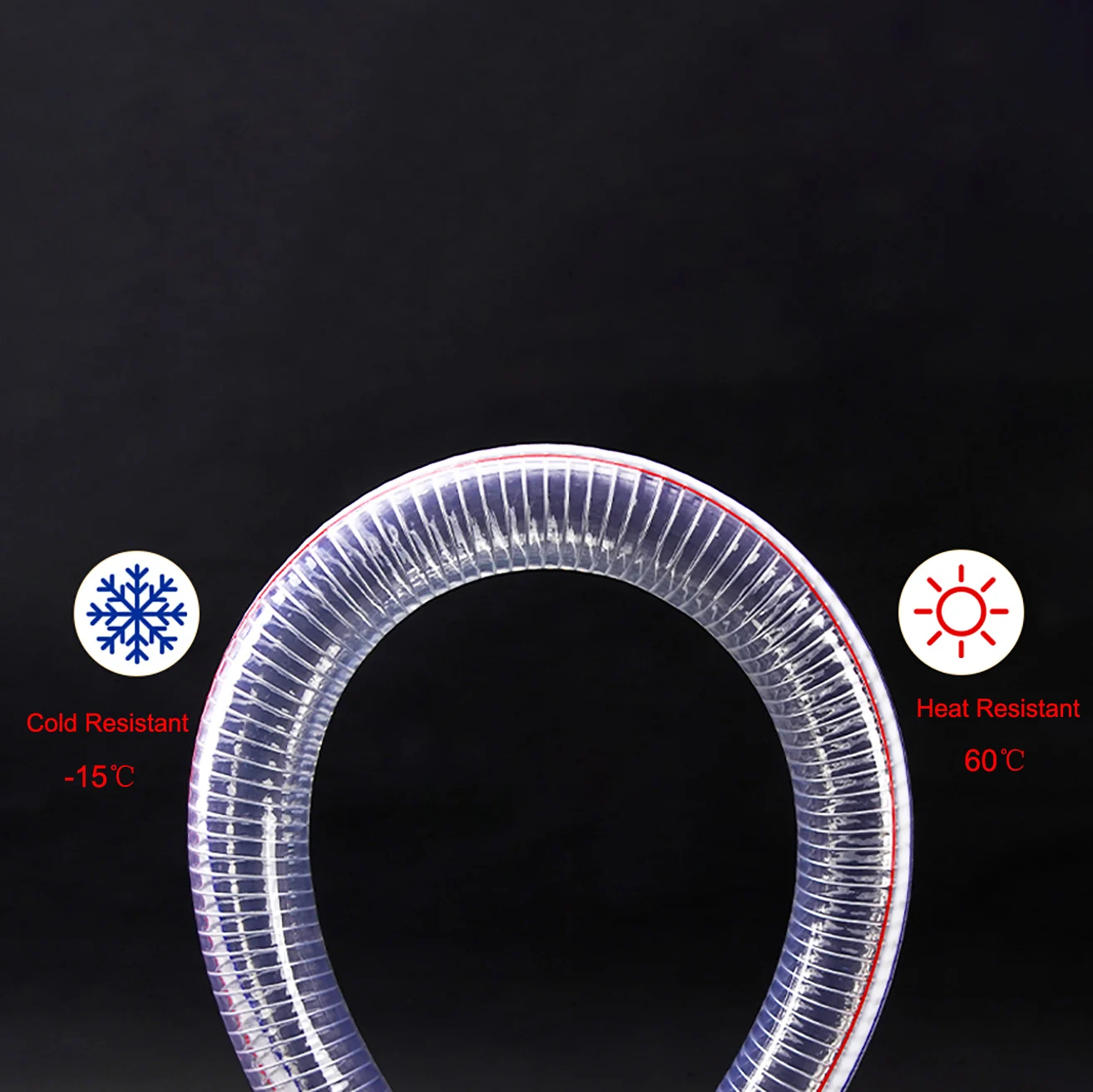 1 Mét ID10mm-75mm Dây Thép PVC Trong Suốt Ống Công Nghiệp Nhiệt Độ Cao Có Khả Năng Chống Dầu Vòi Chất Chống Đông Nhựa Ống Nước