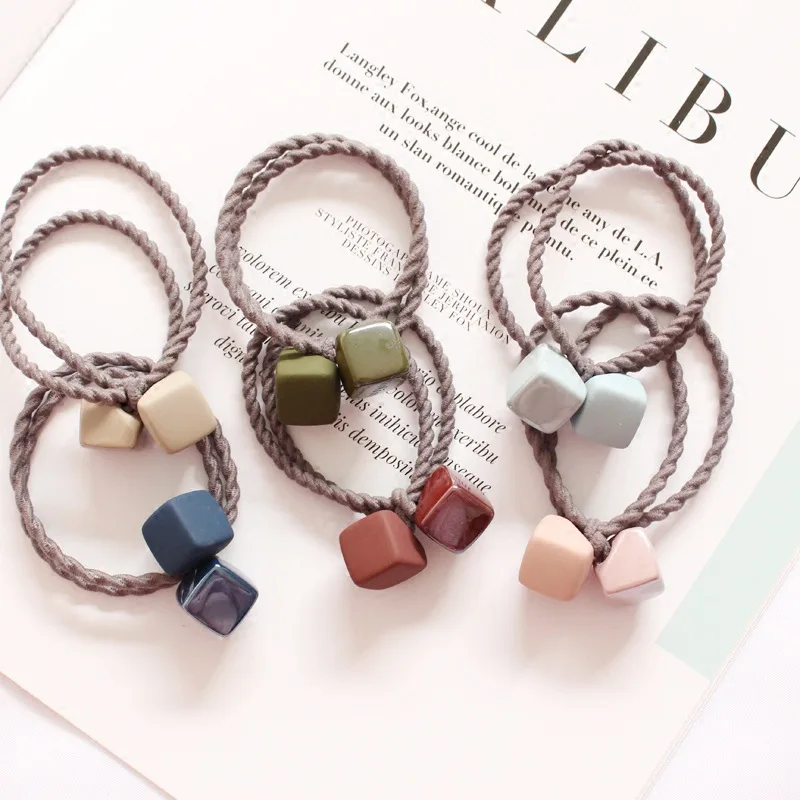 Scrub Rubber Color Hair Rope Box Head Hair Band Hair Elastic Bands Hair Ornaments Headdress
