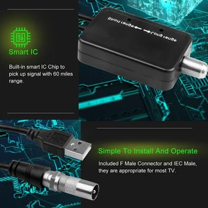 Sinyal amplifikatör Dijital Kapalı HDTV set - top box Uydu Alıcısı, Anten, Booster Tuner için DVB - T, DVB-T2, 200 Mil olan, 36dB, 36dB 8 en çok satılan, uydu alıcısı - №5