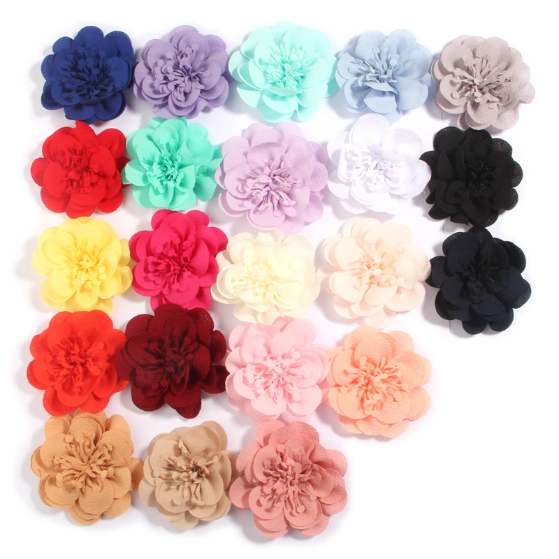 

200Pcs 7cm 2.7" Fashion Chiffon Flowers Boutique For Hair Accessories Fabric Flower For Baby Girls Headbands