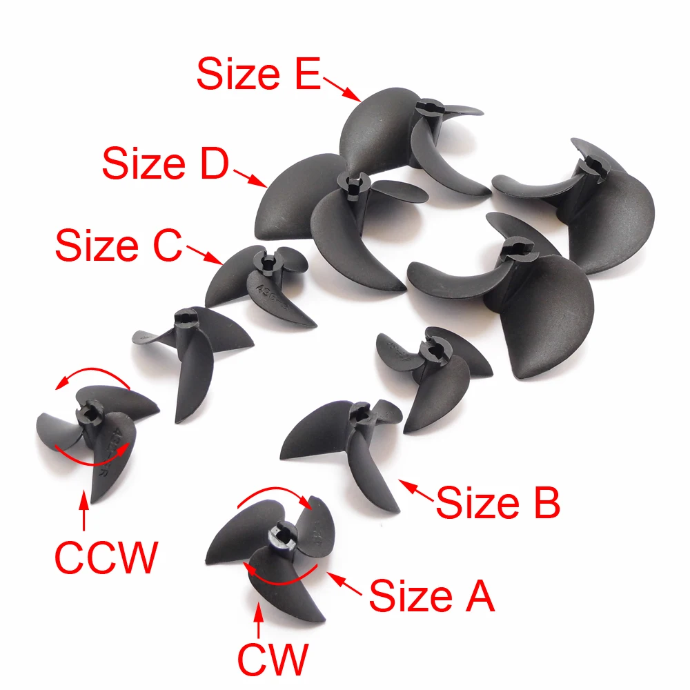 1PCS 3 Blades Nylon Propeller 32mm 36mm 52mm 55mm P1.4 P1.9 CW CCW Prop 3mm 4mm 4.76mm 3/16\