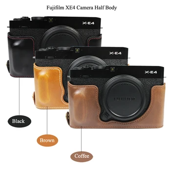 Fujifilm XE4 용 PU 가죽 케이스 카메라 가방, 후지 XE4 XE-4 하프 바디 세트, 배터리 개방 커버
