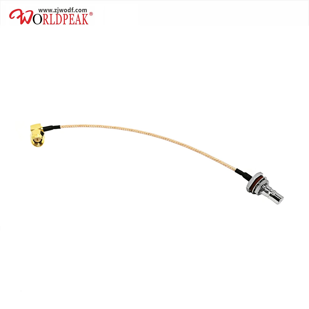 

Free Shipping 5pcs QMA female bulkhead to SMA male right angle connector with RG316 cable assembly 15cm