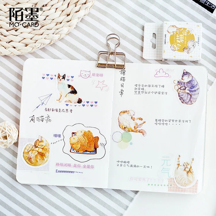 Mohamm Japanese Label Stationery Scrapbook Diary Paper Small Kawaii Decorative Cat  Journal Cute Stickers Scrapbooking