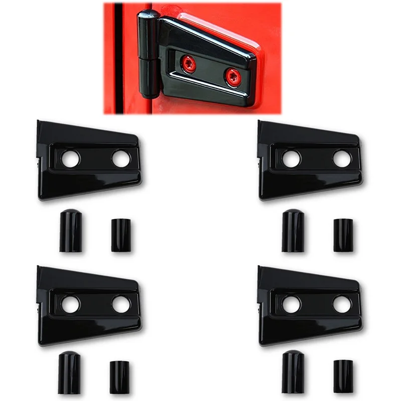 New 8pcs Black Door Hinge Cover For Jeep Wrangler 4 Door 2007 - 2016 4pcs Door Hinge Cover For Jeep Wrangler JK Unlimited 2 Door