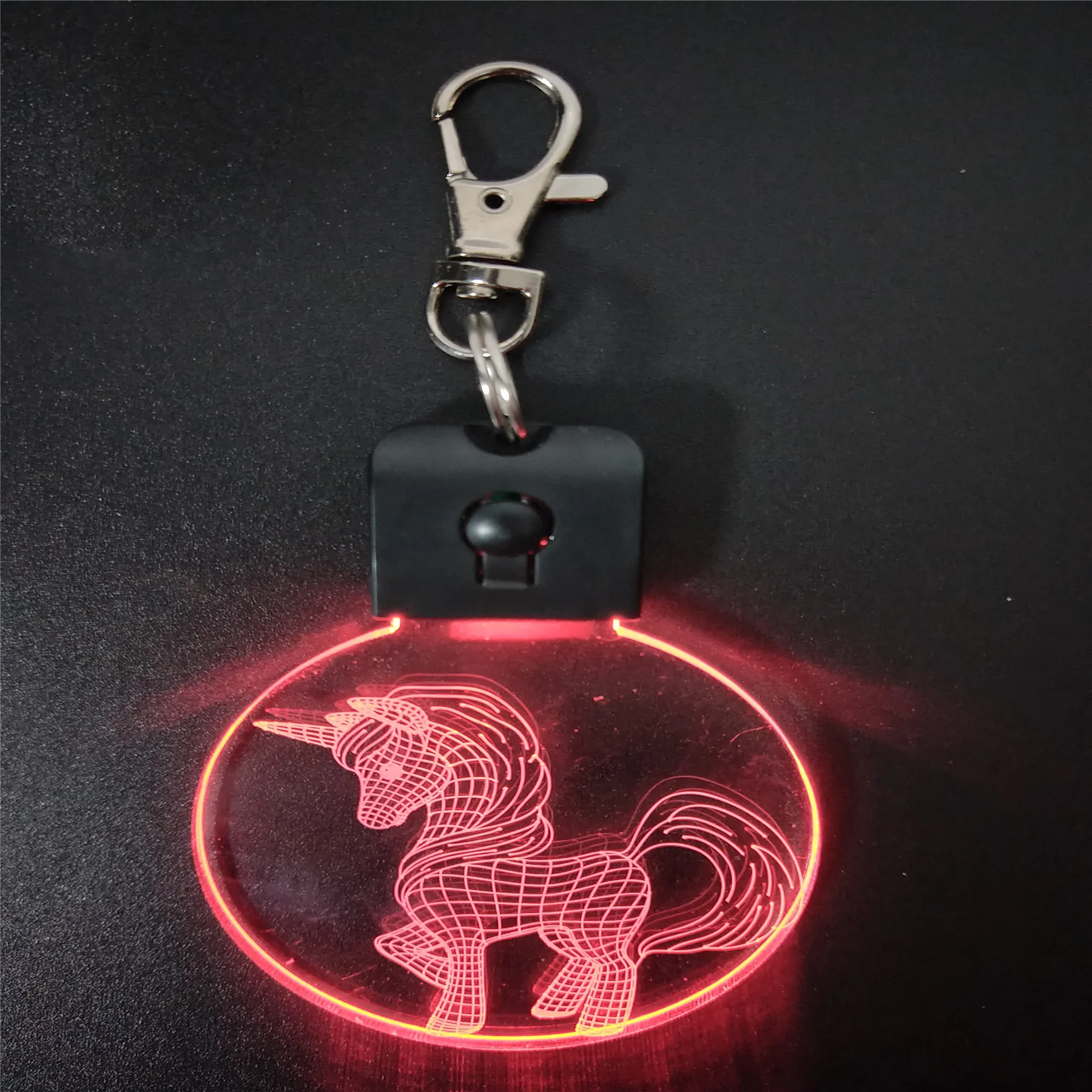 Unicorn Keychain Shape 3D LED Arylic Night Light Magical Table Lamp Lighting Colors Decoration Gift With li Battery Dropshipping