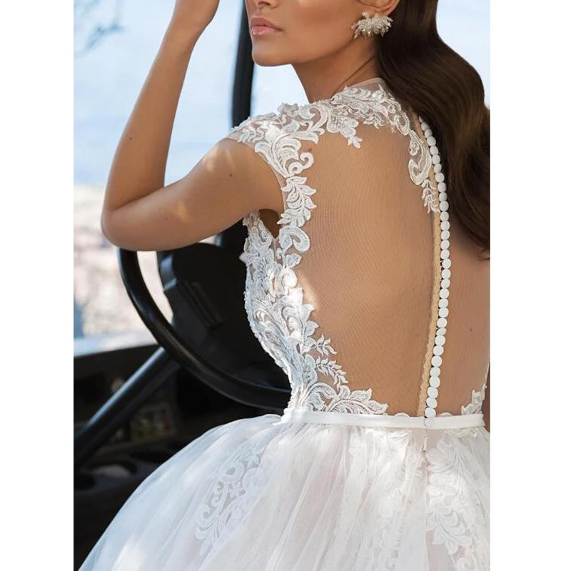 Abito da sposa Boho bohémien semplice bottone senza maniche elegante abito da sposa abito da sposa a-line aperto indietro abito da sposa su misura