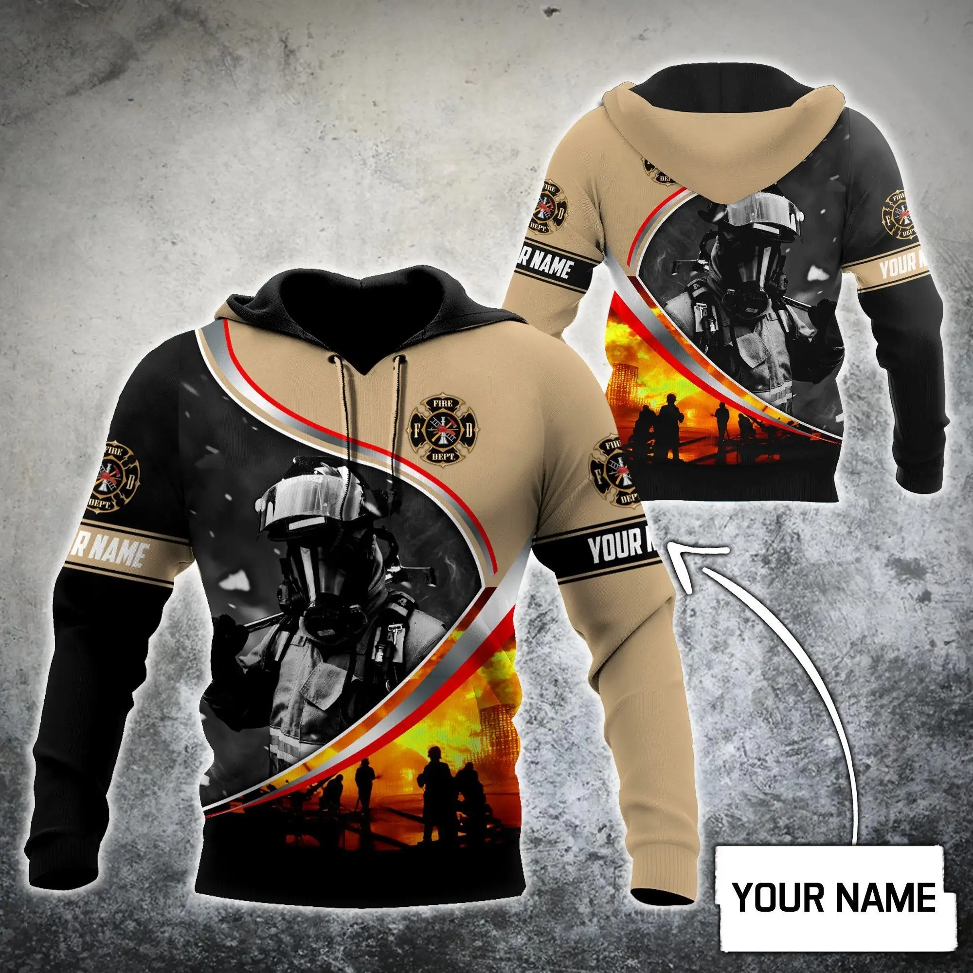 

Customize Name Firefighter 3D All Over Printed Men Autumn Hoodie Unisex Hooded sweatshirt Streetwear Casual zipper hoodies DK412