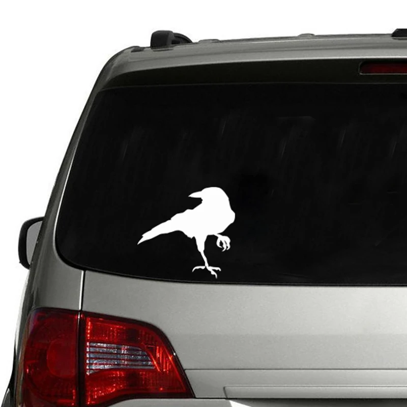 JJRUI-Crow Raven Blackbird Vinyl Decal Sticker, Bird, Laptop, Window, Choose Color