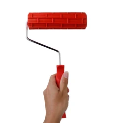 7-inch Painting Roller Wall Decoration Empaistic Wooden Grain Floral Pattern Painting Roller with Plastic Handle